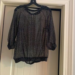 Black sheer business casual top